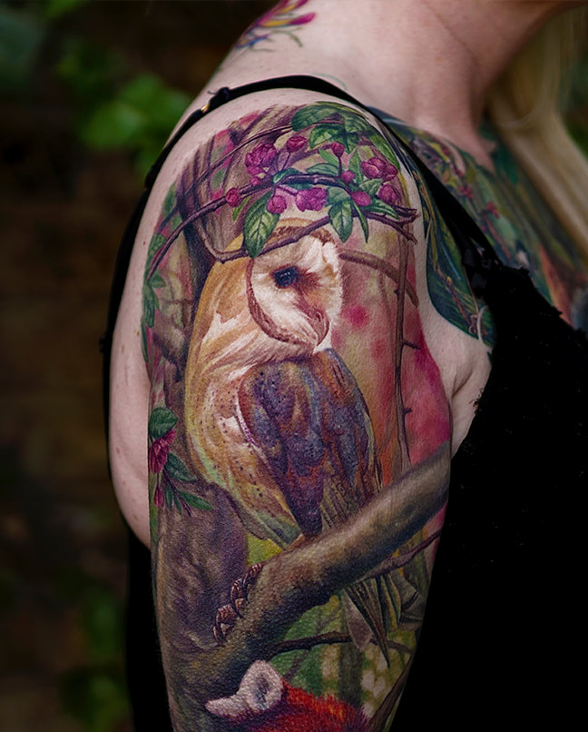 joshua beatson everblack tattoo studio sheffield b&w dark gothic portrait backpiece realism mermaid underwater