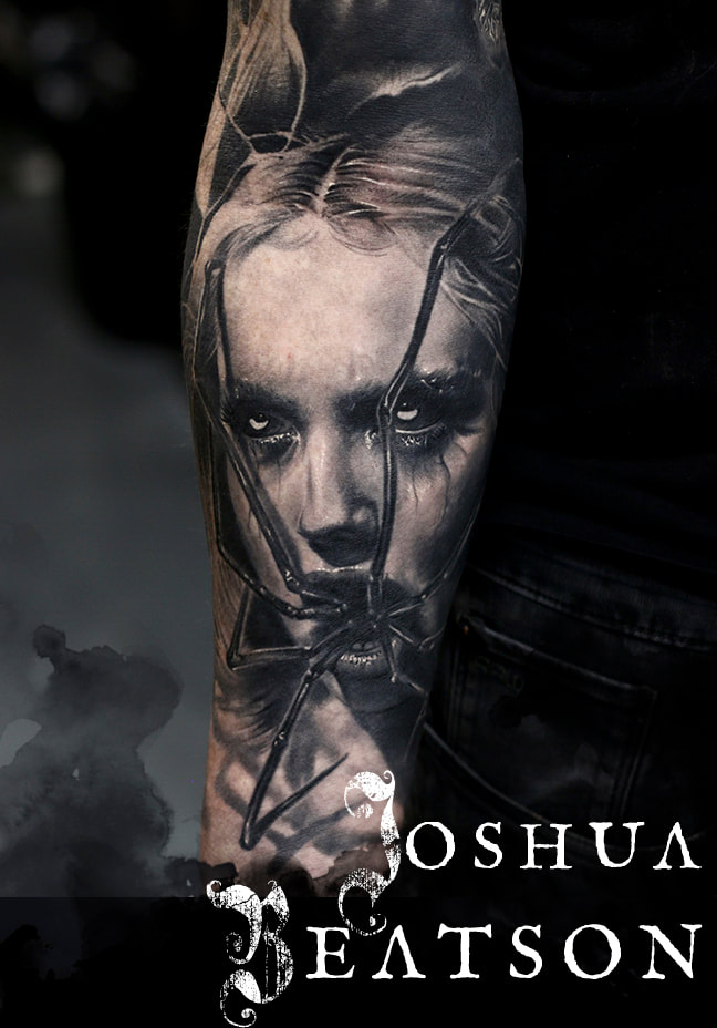 joshua beatson everblack tattoo studio sheffield dark gothic portrait
