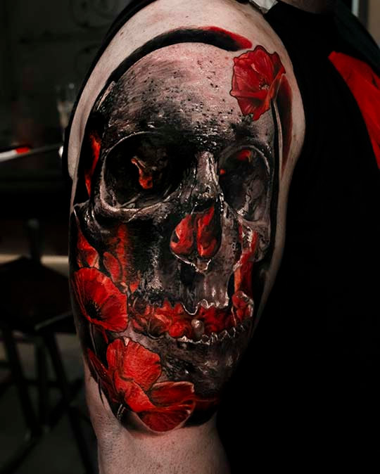 joshua beatson colour everblack tattoo studio sheffield dark gothic portrait realism